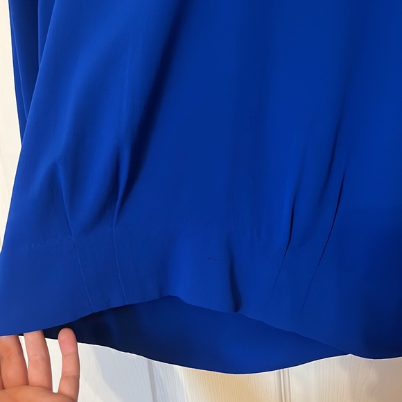 Royal Blue T. Babaton 100% Silk Blouse - Picture 4 of 4